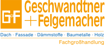 Logo der Fachgroßhandlung Geschwandtner + Felgemacher – Partner für Dach, Fassade, Dämmstoffe und Bauelemente im Handwerk.